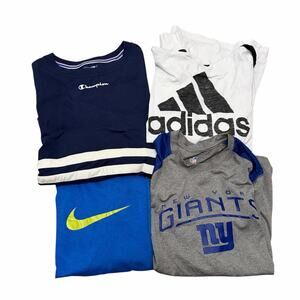 Lot of 4 Boys Long Sleeve Shirts Nike Adidas Champion NFL Sz M